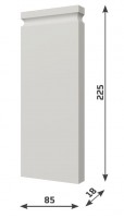 Обрамление белое из МДФ Evrowood (Евровуд) B01 85x225x18 (база)