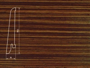 Плинтус шпонированный Pedross (Педросс) Венге Стрип (полосатый) 2500x80x16 Основа плинтуса - древесина хвойных пород, лицевая сторона - шпон натурального дерева, покрытый лаком.