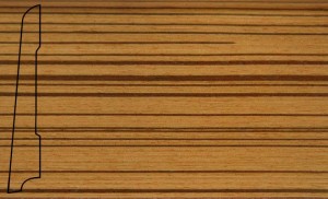 Плинтус шпонированный La San Marco Profili Зебрано 2500x80x16 (прямой) Шпон плинтуса — цельная натуральная древесина. Основание — срощенная натуральная древесина, гарантирующая высокую надежность плинтуса.