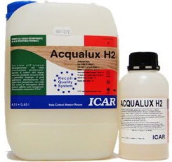 Лак водный двухкомпонентный Recoll (Рекол) ICAR Acqualux H2 (4.5 л + 0.45 л) матовый Придает цвет натурального дерева, легко наносится. Высокая стойкость к истиранию.