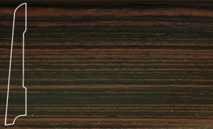 Плинтус шпонированный La San Marco Profili Макасар 2500x80x16 (прямой) Шпон плинтуса — цельная натуральная древесина. Основание — срощенная натуральная древесина, гарантирующая высокую надежность плинтуса.