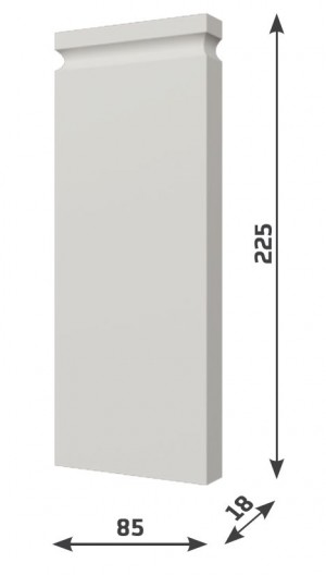 Обрамление белое из МДФ Evrowood (Евровуд) B01 85x225x18 (база) Основа обрамления из влагостойкого МДФ, поверхность обрамления покрыта белой полиуретановой краской. Обрамление можно использовать под покраску.