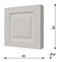 Обрамление белое из МДФ Evrowood (Евровуд) K01 85x85x18 (квадрат)