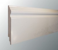 Плинтус белый глянцевый из МДФ TeckWood (Теквуд) Прайм 2150x100x16 фигурный