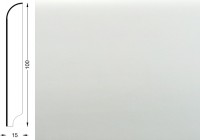Плинтус шпонированный Tecnorivest (Текноривест) Белый Гладкий 2500x100x15 прямой