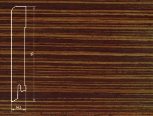 Плинтус шпонированный Pedross (Педросс) Венге Стрип (полосатый) 2500x95x15 Основа плинтуса - древесина хвойных пород, лицевая сторона - шпон натурального дерева, покрытый лаком.