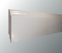 Плинтус белый глянцевый из МДФ TeckWood (Теквуд) Прайм Вектор 2150x80x16