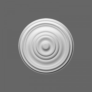 Розетка потолочная из полиуретана под покраску Orac Decor (Орак Декор) Luxxus R09 485x485x37 Розетка потолочная долговечная, влагостойкая, легко монтируется, не впитывает запахи, легко окрашивается. Внутренний диаметр: 6 см.