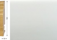 Плинтус шпонированный Tecnorivest (Текноривест) Белый Гладкий 2500x100x15 фигурный