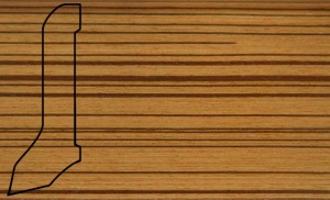 Плинтус шпонированный La San Marco Profili Зебрано 2500x60x22 (сапожок) Шпон плинтуса — цельная натуральная древесина. Основание — срощенная натуральная древесина, гарантирующая высокую надежность плинтуса.