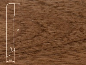 Плинтус шпонированный Burkle (Бюркле) Орех 2500x95x15 Основа плинтуса - древесина хвойных пород, лицевая сторона - шпон натурального дерева, покрытый лаком.