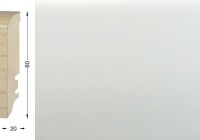 Плинтус шпонированный Tecnorivest (Текноривест) Белый Гладкий 2500x80x20