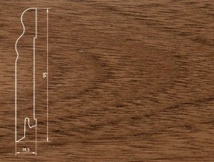 Плинтус шпонированный Burkle (Бюркле) SEG-100 Орех 2500x95x15 Основа плинтуса - древесина хвойных пород, лицевая сторона - шпон натурального дерева, покрытый лаком.