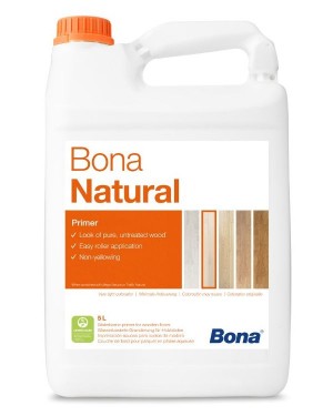 Однокомпонентная грунтовка Bona (Бона) Natural (5 л) Однокомпонентный полиуретано-акриловый грунт перед нанесением финишных слоёв лака Bona. Придаёт натуральный, естественный вид необработанной древесины.