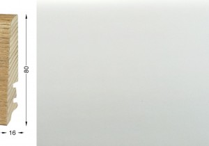 Плинтус шпонированный Tecnorivest (Текноривест) Белый Гладкий 2500x80x16 Высококачественный итальянский плинтус с верхом из цельного шпона, покрытого UV-лаками на водной основе.