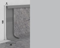 Профиль для заведения линолеума на стену Dollken (Долкен) HK100 Светло-серый 138 2500x100x30