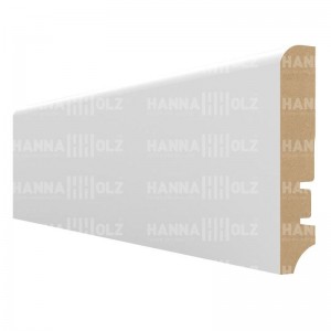 Плинтус белый из МДФ Hannahholz (Ханнахольц) AW 81402 2400x81x16 Основа плинтуса из МДФ, покрытие ламинированное. Плинтус можно использовать под покраску.