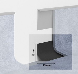 Галтель для заведения линолеума на стену Dollken (Долкен) HK 15/15 25000x15x15 Галтель предназначена для заведения линолеума или ПВХ-плитки на стену.