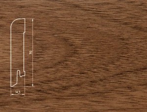 Плинтус шпонированный Burkle (Бюркле) Орех 2500x70x15 Основа плинтуса - древесина хвойных пород, лицевая сторона - шпон натурального дерева, покрытый лаком.
